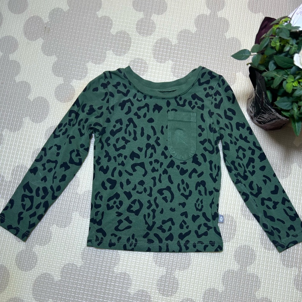 👶 Kyte BABY Forest Green Leopard Long Sleeve Tee -Kindness Shop